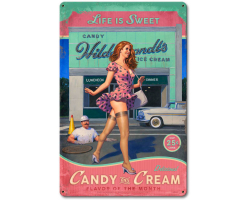 Candy and Cream Metal Sign - 12" x 18"