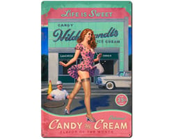 Candy and Cream Metal Sign - 36" x 24"