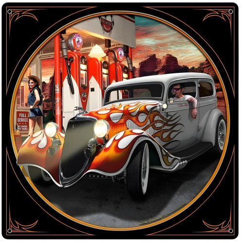 Canyon Gas Metal Sign - 12" x 12"