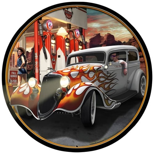 Canyon Gas Metal Sign - 28" Round
