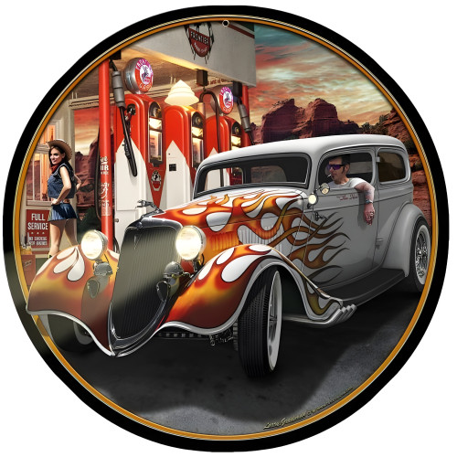 Canyon Gas Metal Sign - 14" Round