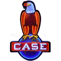 Case Old Abe Eagle on Globe Neon Sign - 30" x 45"