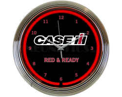 Case IH Red And Ready Neon Clock