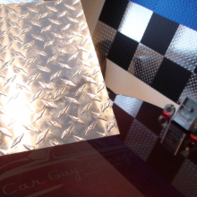 Customer photo of diamond plate aluminum floor and wall tiles