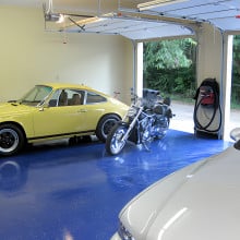 Customer photo using epoxy for their garage floor