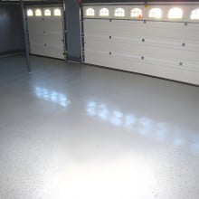 Customer photo using epoxy for their garage floor