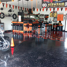 Customer photo using epoxy for their garage floor