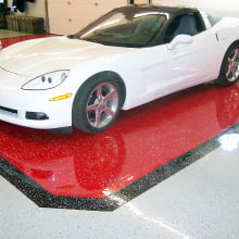 Customer photo using epoxy for their garage floor