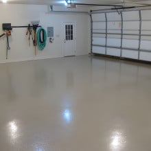 Customer photo using epoxy for their garage floor