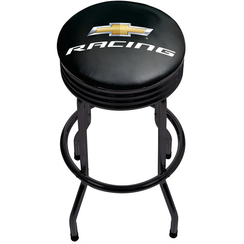 Chevrolet Black Ribbed Chevy Racing Shop Stool