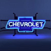 Blue Chevrolet Bowtie Neon Sign - 17" x 7"
