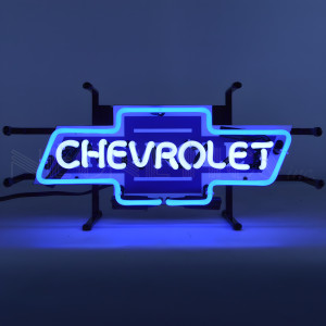Blue Chevrolet Bowtie Neon Sign - 17" x 7"