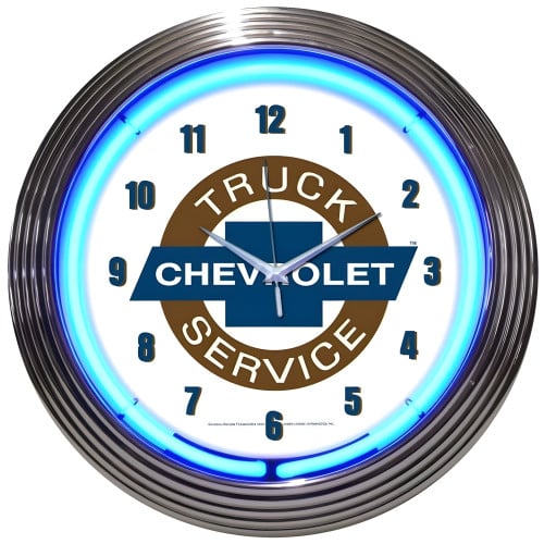Chevrolet Truck Service Neon Clock