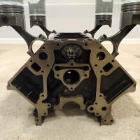 Chevy Engine Block Black and Chrome Coffee Table