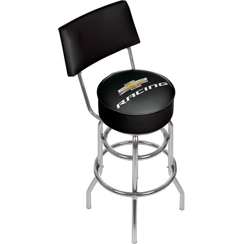 Chevy Racing Swivel Shop Stool with Back