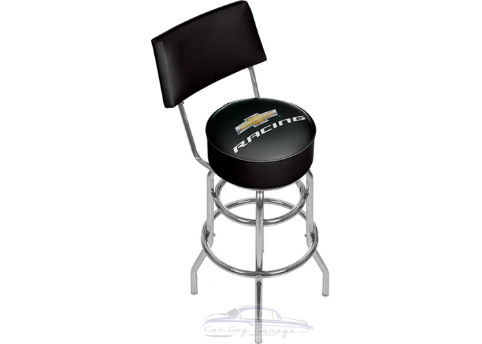 Chevy Racing Swivel Shop Stool with Back