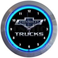 Chevrolet Trucks 100th Anniversary Blue Neon Wall Clock - 15" Round