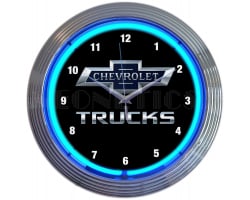 Chevy Trucks 100th Anniversary Blue Neon Clock