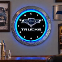 Chevrolet Neon Clock - 100th Anniversary Trucks 15 Inch