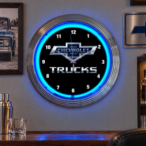 Chevrolet Neon Clock - 100th Anniversary Trucks 15 Inch