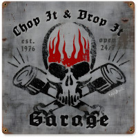 Chop It Drop It Metal Sign - 12" x 12"