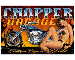 Chopper Garage Metal Sign - 36" x 24"