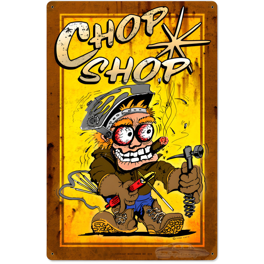 Chop Shop Metal Sign - 16" x 24"