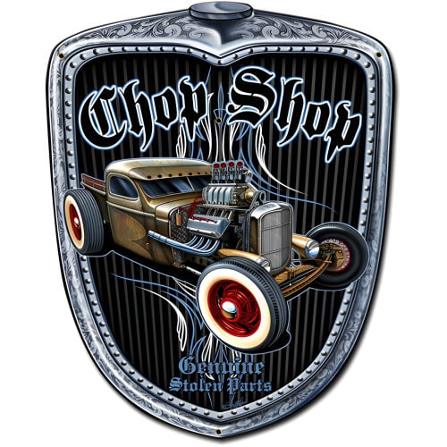 Chop Shop Grill Metal Sign - 20" x 24"