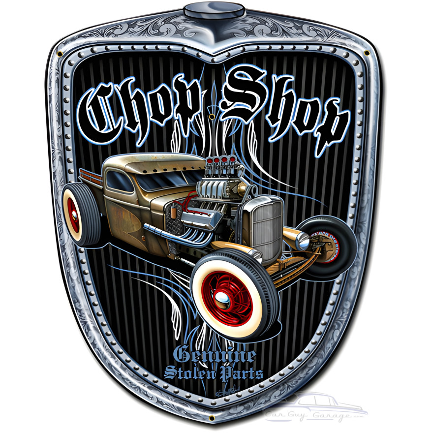 Chop Shop Grill Metal Sign - 20" x 24"