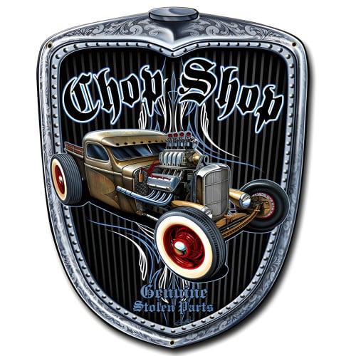 Chop Shop Grill Metal Sign - 11" x 14"