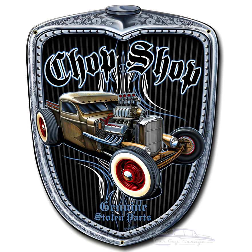 Chop Shop Grill Metal Sign - 11" x 14"