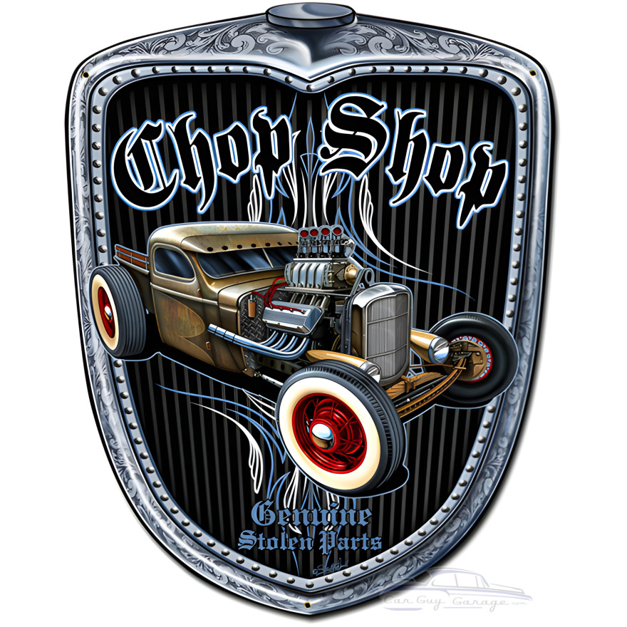 Chop Shop Grill Metal Sign - 24" x 30"