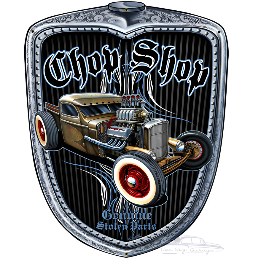 Chop Shop Grill Metal Sign - 15" x 18"