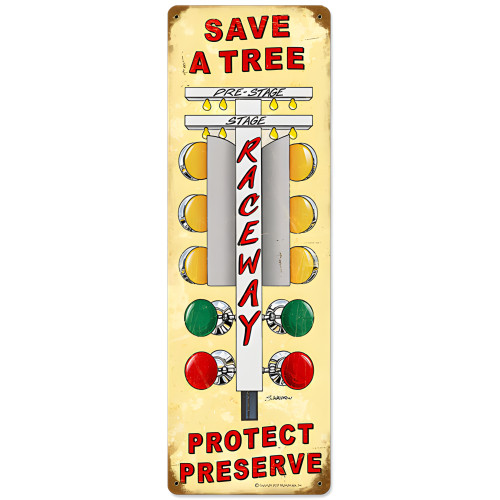 Christmas Tree Metal Sign - 8" x 24"