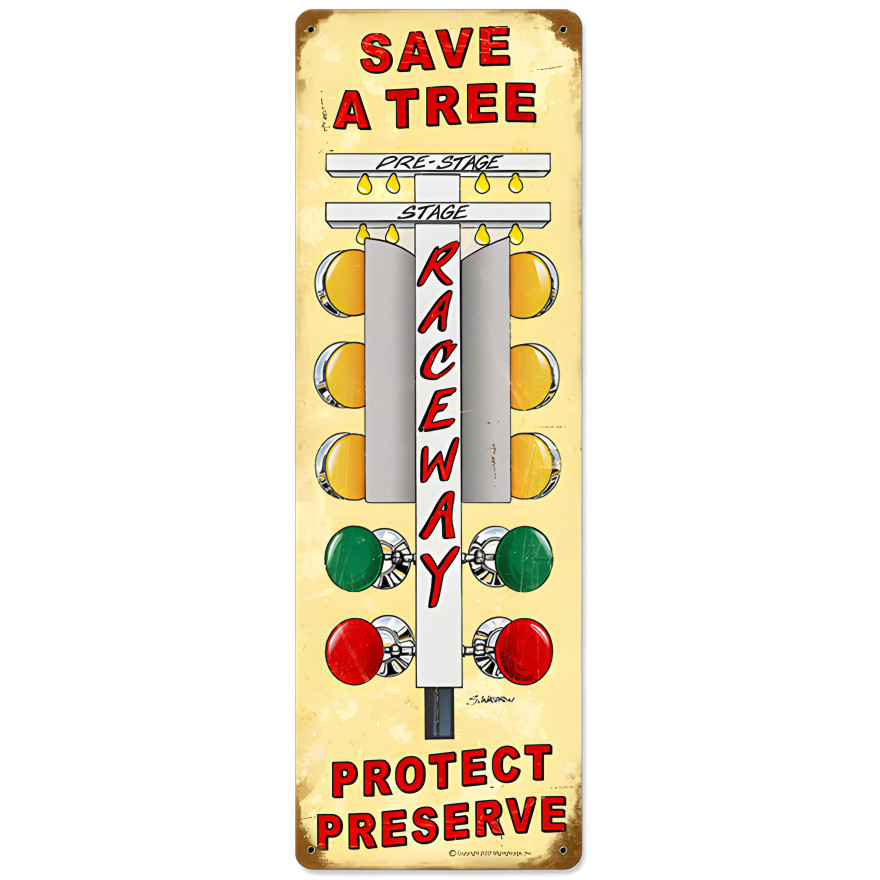 Christmas Tree Metal Sign - 8" x 24"
