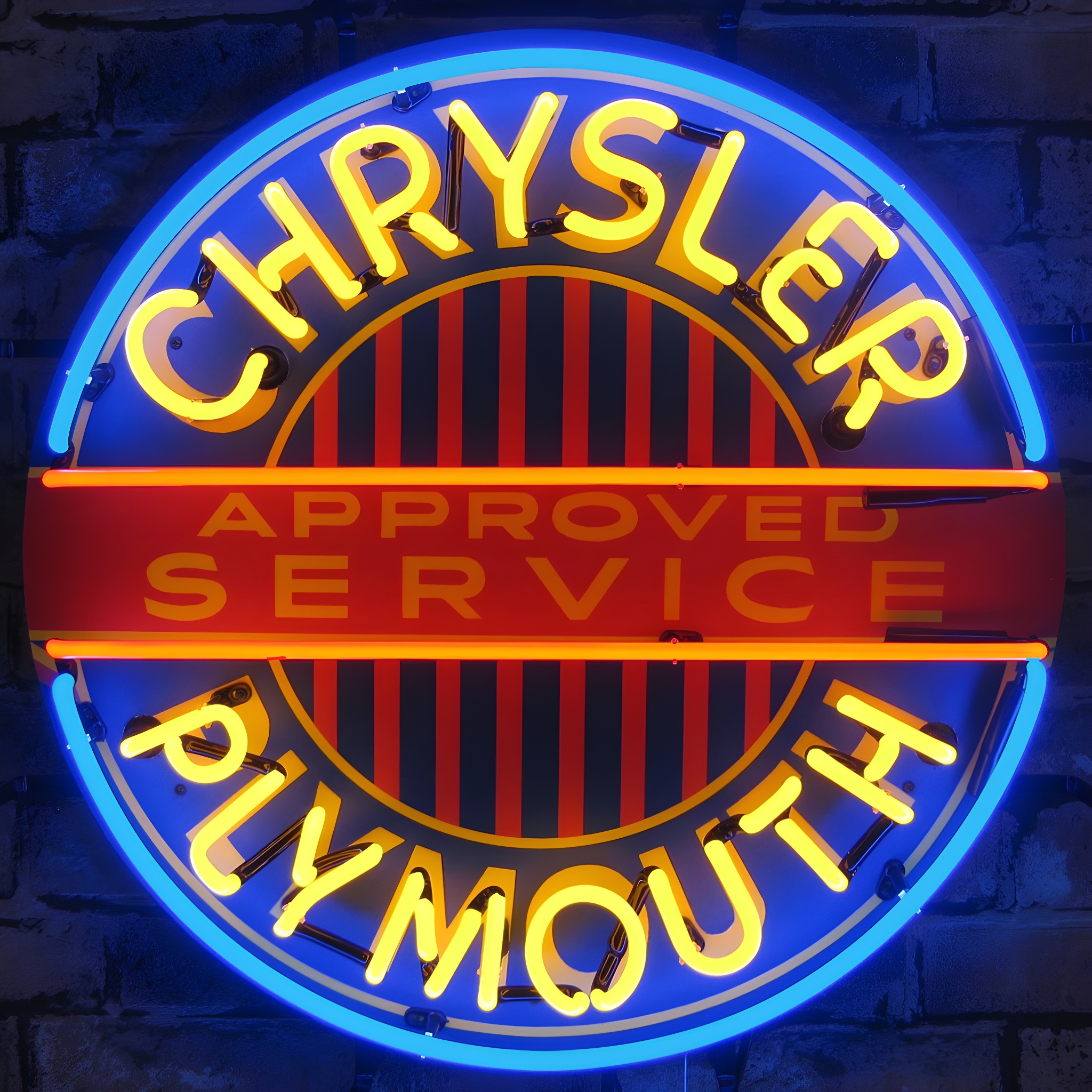 Chrysler Plymouth Approved Service Neon Sign - 24