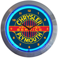 Chrysler Plymouth Approved Service Mopar Neon Wall Clock - 15" Round