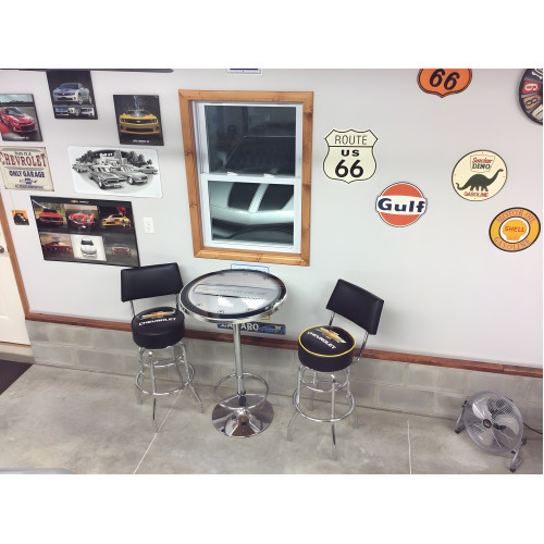 Chevrolet Padded Shop Stool with Backrest