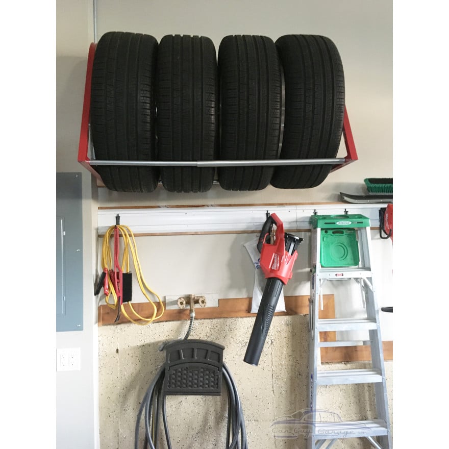 Red Wall Mounted Tire Rack Red Wall Mounted Tire Rack