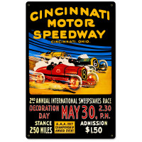 Cincinnati Motor Speedway Metal Sign - 12" x 18"