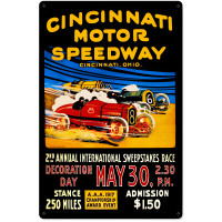 Cincinnati Motor Speedway Metal Sign - 16" x 24"
