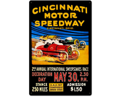 Cincinnati Motor Speedway Metal Sign - 16" x 24"