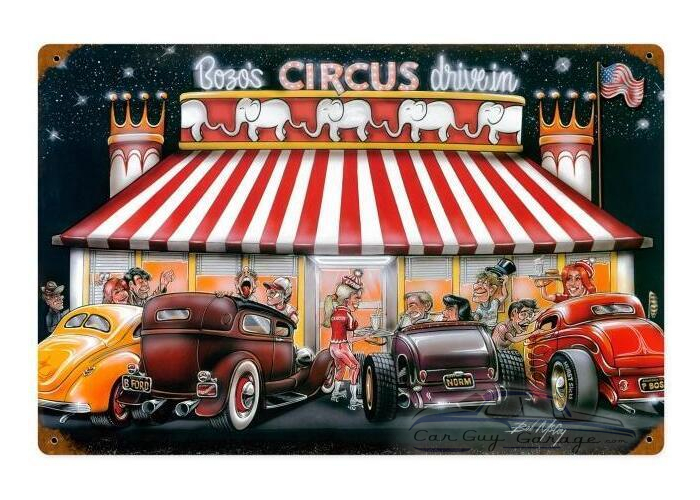 Circus Drive In Metal Sign