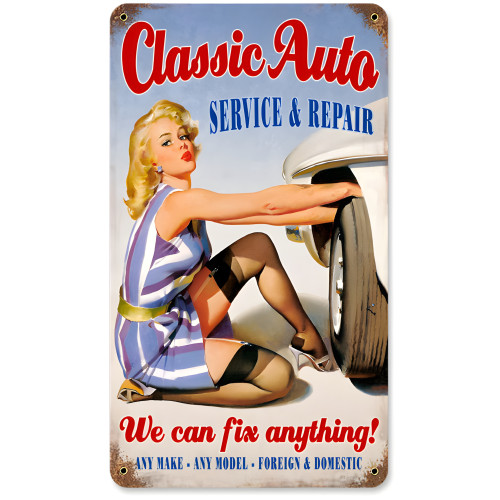 Classic Auto Metal Sign - 8" x 14"
