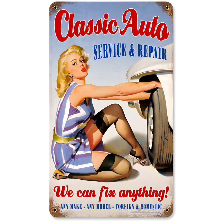 Classic Auto Metal Sign - 8" x 14"