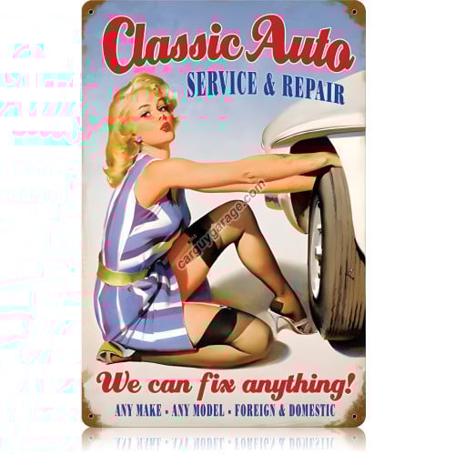 Classic Auto Metal Sign - 12" x 18"