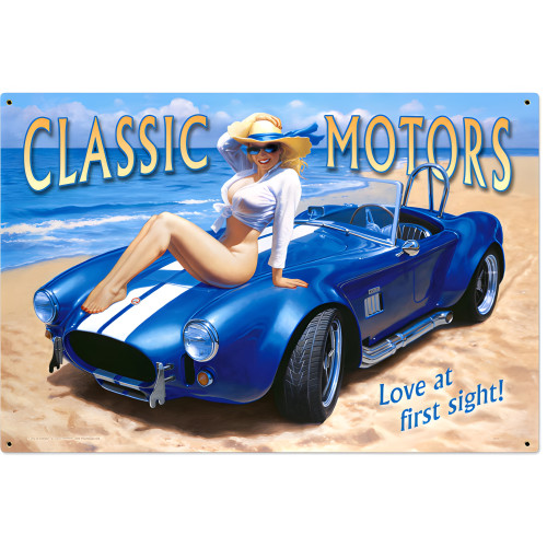 Classic Motors Metal Sign - 36" x 24"
