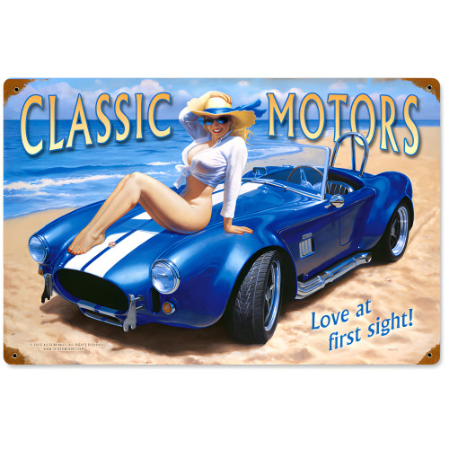 Classic Motors Metal Sign - 18" x 12"