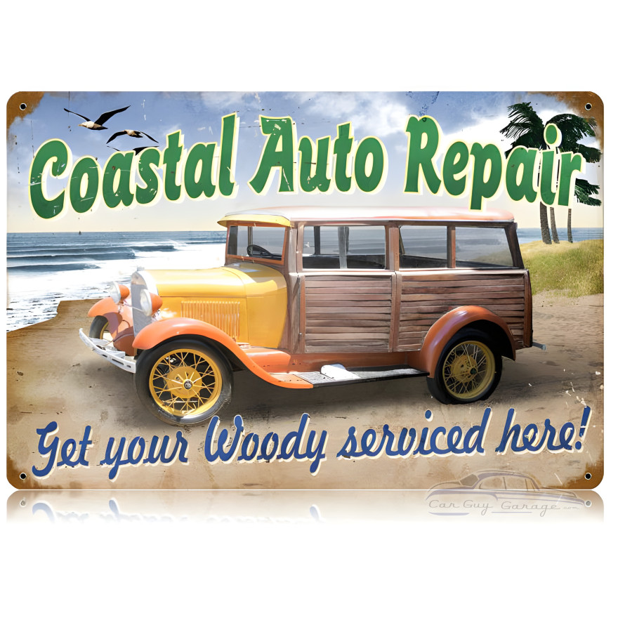 Coastal Auto Metal Sign - 18" x 12"