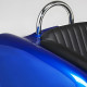 Bright White and Blue Cobra with Black Leather Couch